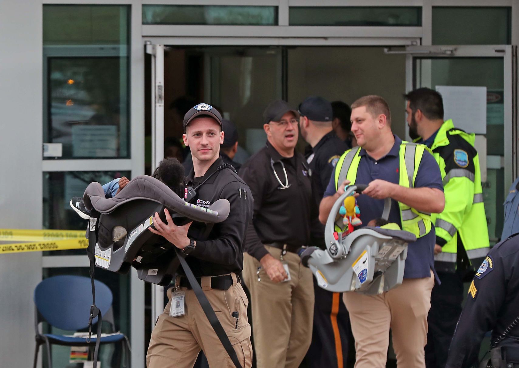 Car crash through Social Security Building